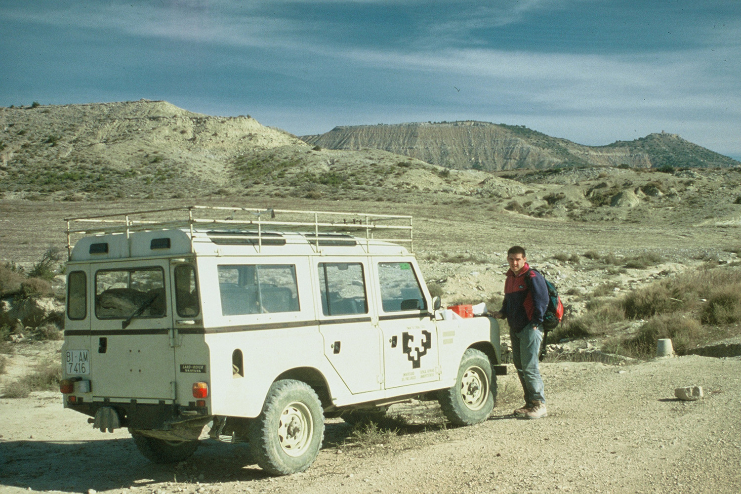 Xabier Murelaga, 1995. Urtean, Bardean egin zuen lehenengo laginketa kanpainetako batean.  Argazkia: Humberto Astibia